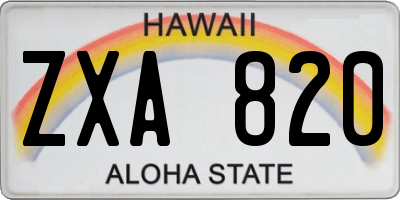 HI license plate ZXA820