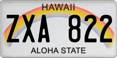 HI license plate ZXA822