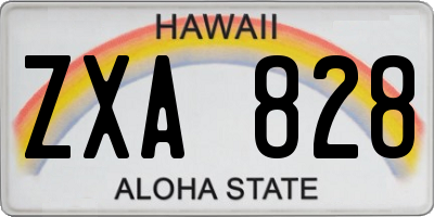 HI license plate ZXA828