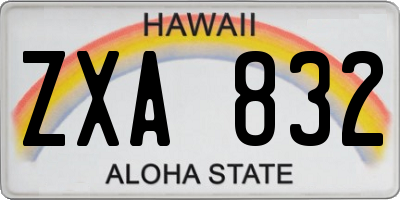 HI license plate ZXA832