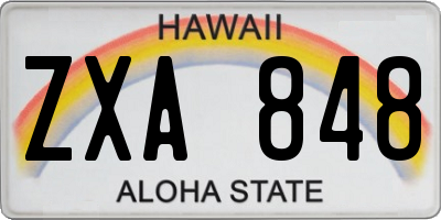 HI license plate ZXA848
