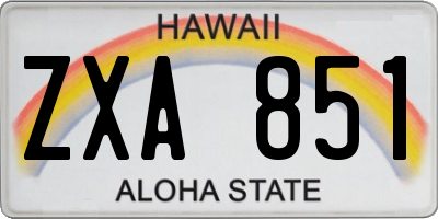 HI license plate ZXA851