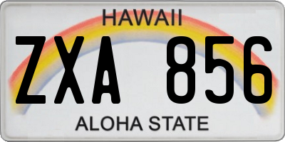 HI license plate ZXA856