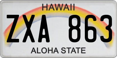 HI license plate ZXA863