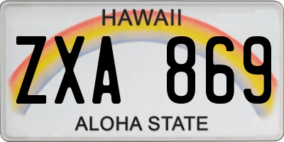 HI license plate ZXA869