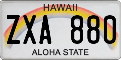 HI license plate ZXA880