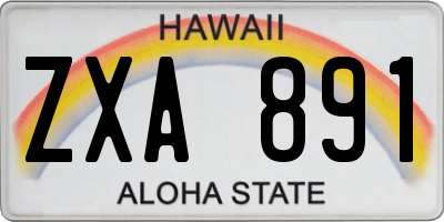 HI license plate ZXA891