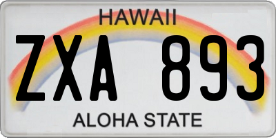 HI license plate ZXA893