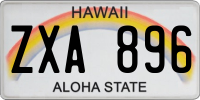 HI license plate ZXA896