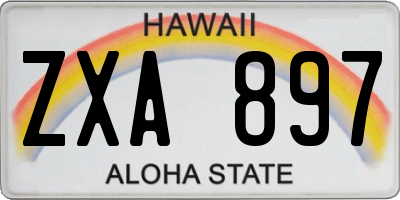 HI license plate ZXA897