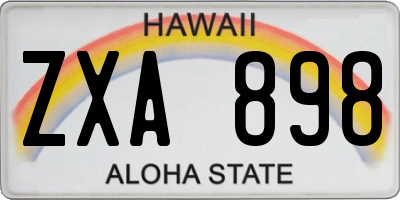 HI license plate ZXA898