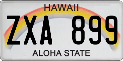 HI license plate ZXA899