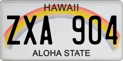 HI license plate ZXA904
