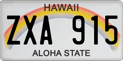 HI license plate ZXA915