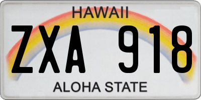 HI license plate ZXA918