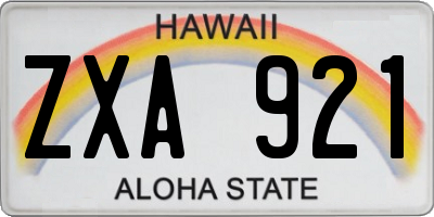 HI license plate ZXA921