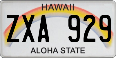HI license plate ZXA929