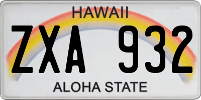 HI license plate ZXA932