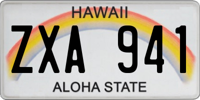 HI license plate ZXA941