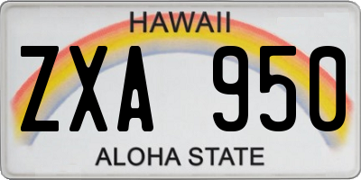 HI license plate ZXA950