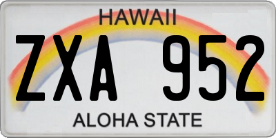 HI license plate ZXA952