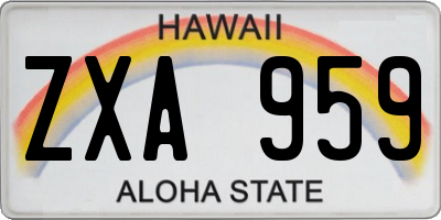 HI license plate ZXA959
