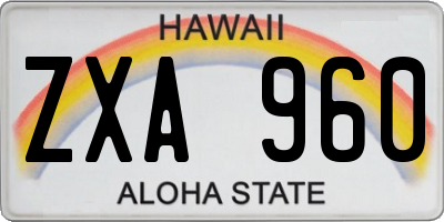 HI license plate ZXA960