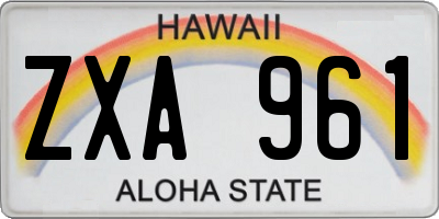 HI license plate ZXA961