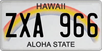 HI license plate ZXA966
