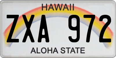 HI license plate ZXA972