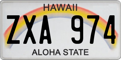 HI license plate ZXA974