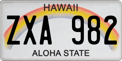 HI license plate ZXA982