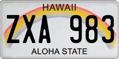 HI license plate ZXA983