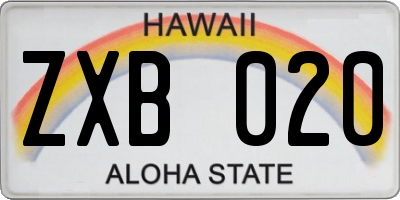 HI license plate ZXB020