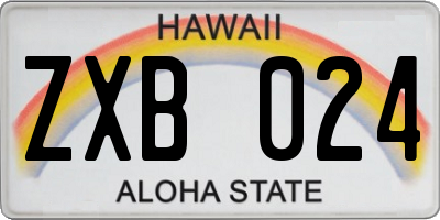 HI license plate ZXB024