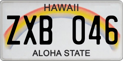 HI license plate ZXB046