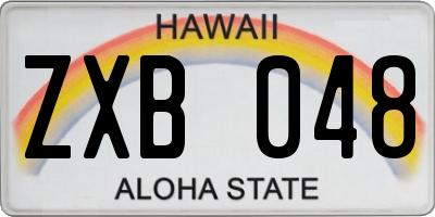 HI license plate ZXB048