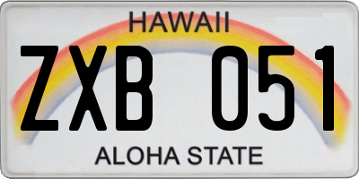 HI license plate ZXB051