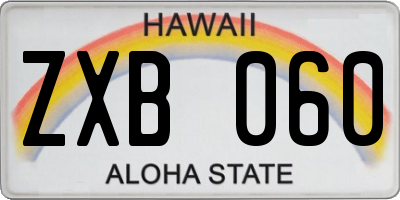 HI license plate ZXB060