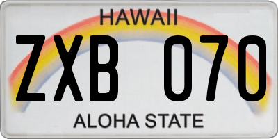 HI license plate ZXB070