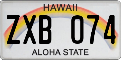 HI license plate ZXB074