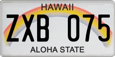 HI license plate ZXB075