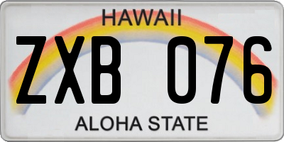 HI license plate ZXB076