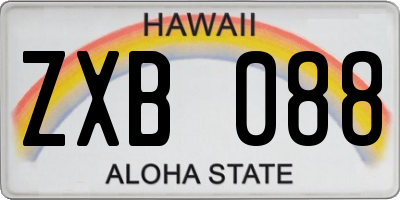 HI license plate ZXB088