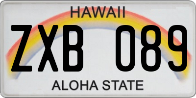 HI license plate ZXB089