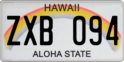 HI license plate ZXB094