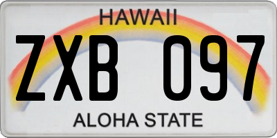 HI license plate ZXB097