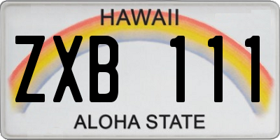 HI license plate ZXB111