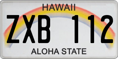 HI license plate ZXB112