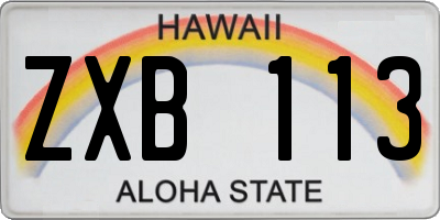 HI license plate ZXB113